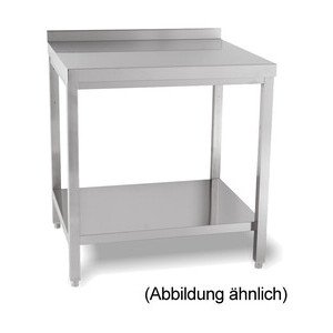 Arbeitstisch m. Boden 1800x600x850 mm 5cm Aufkantung Cookmax black