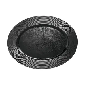 Platte oval 34x25,5cm Fusion Edge schwarz karbon RAK