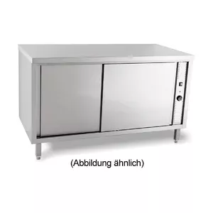 Wärmeschrank 2000 x 600 x 850 mm  ohne Aufkantung m. Schiebetüren Cookmax black