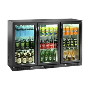 Flaschenkühlschrank 320 l schwarz 3 Flügeltüren 6 Roste Cookmax orange
