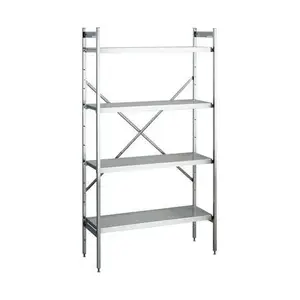 Aluminium-Regal mit 4 Auflagen 800x500x1800mm Cookmax black