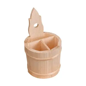 Holz-Besteckfass Fichte Ø15cm Höhe 26cm mit 3-fach Einteilung 