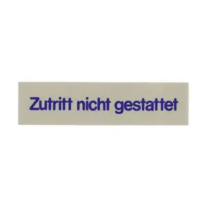Schild ZUTRITT NICHT GESTATTET Contacto
