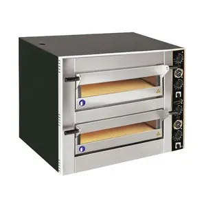 Pizzaofen für 8 Pizzen Ø 30 cm  2 Backkammern, 400 V 10 kW Cookmax black
