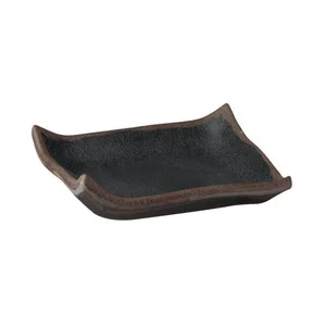 Tablett Marone schwarz 14,5 x 14,5 cm, H: 2 cm Assheuer & Pott