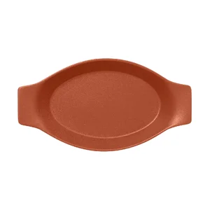 Schale oval 25x14x4,3cm m. Griffen Fusion Neofusion braun RAK