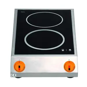 Induktions-Kochfläche 2 Spulen 340x585x100mm 230 V / 3,5 kW Cookmax black