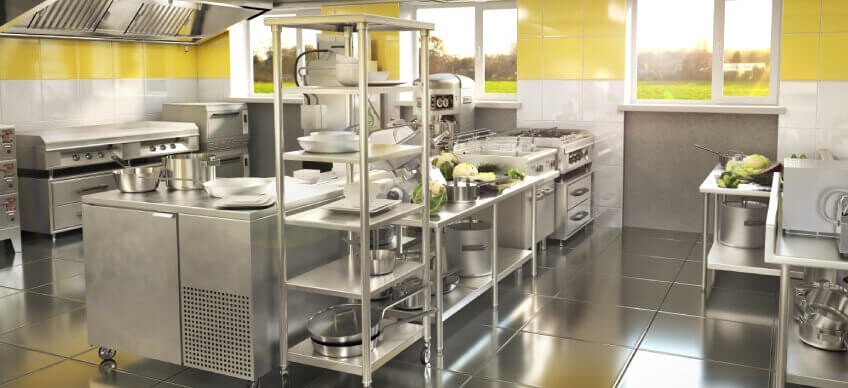 Edelstahlregal für Gastronomie